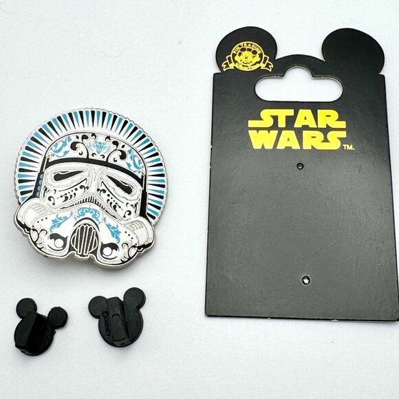 Disney Pin Star Wars Helmet Series Storm Trooper Sugar Skull 101728 - Picture 2 of 3